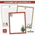 cardinal christmas stationery journal paper lined and unlined